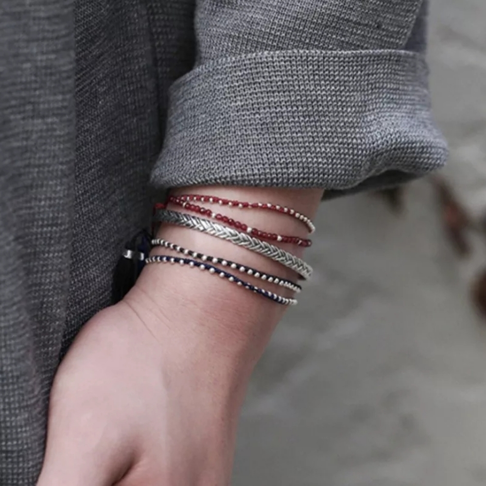 NEW Small Woven 925 Sterling Silver Bracelet - Picture 2 of 15